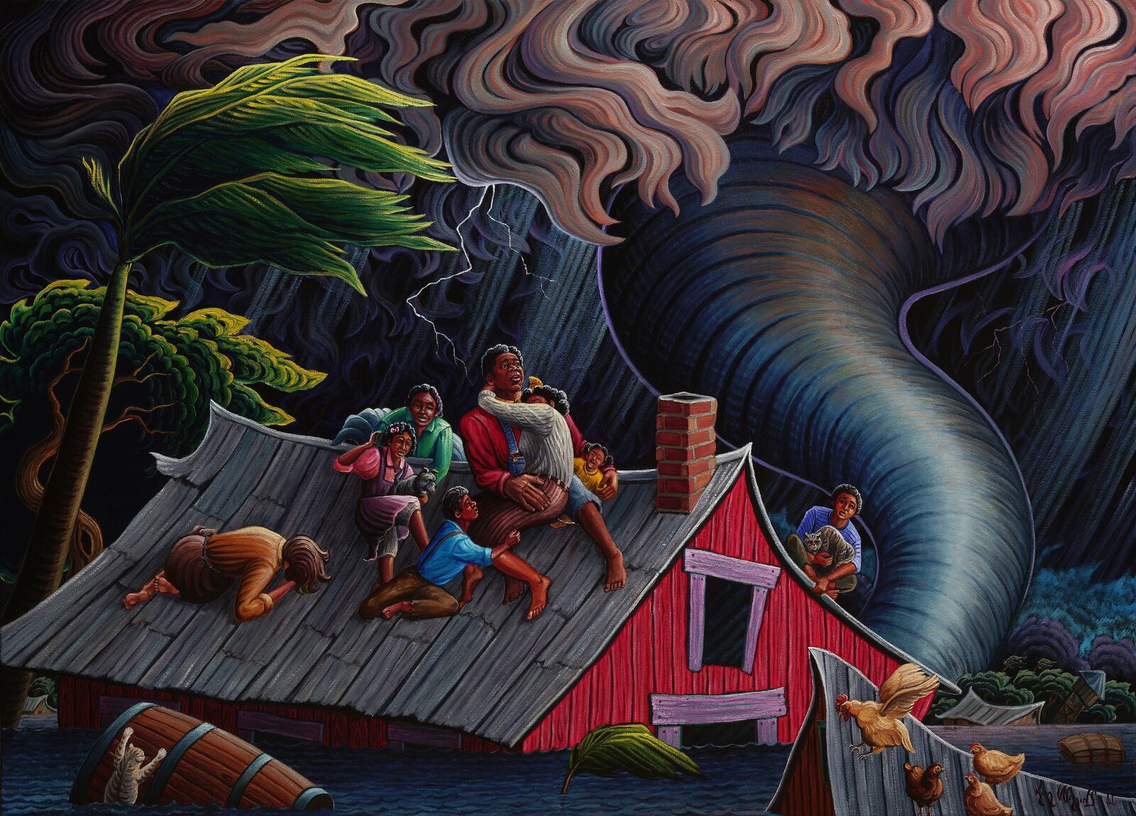Kim Wiggins (American, 1960), The Finger of God, 2022, oil on canvas, 45 x 60”, on loan by the artist