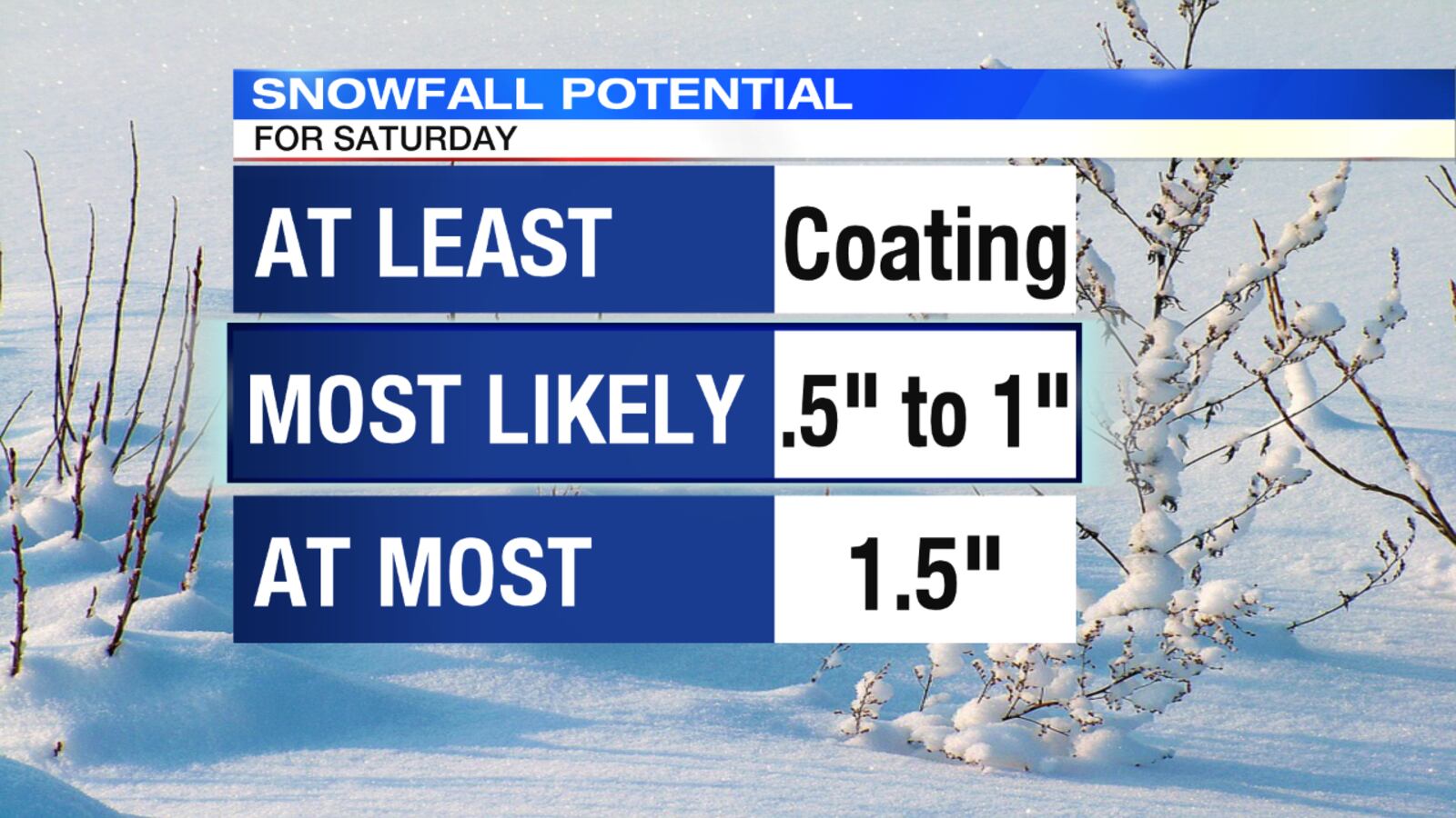 Saturday Snowfall Potential
