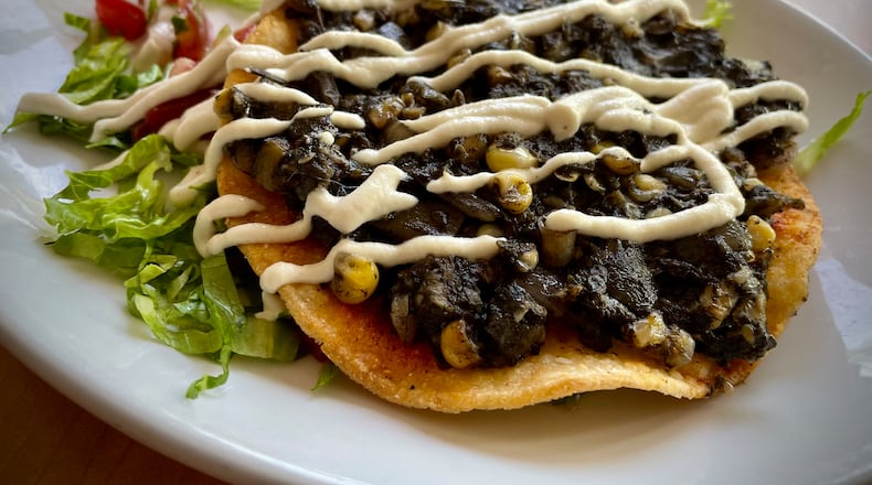 Meadowlark Restaurant in Washington Twp. is featuring a huitlacoche tostada as an appetizer this weekend. Huitlacoche (pronounced weet-luh-kow-chay), also known as corn smut or the Mexican truffle, is a fungus that can be found on corn. NATALIE JONES/STAFF