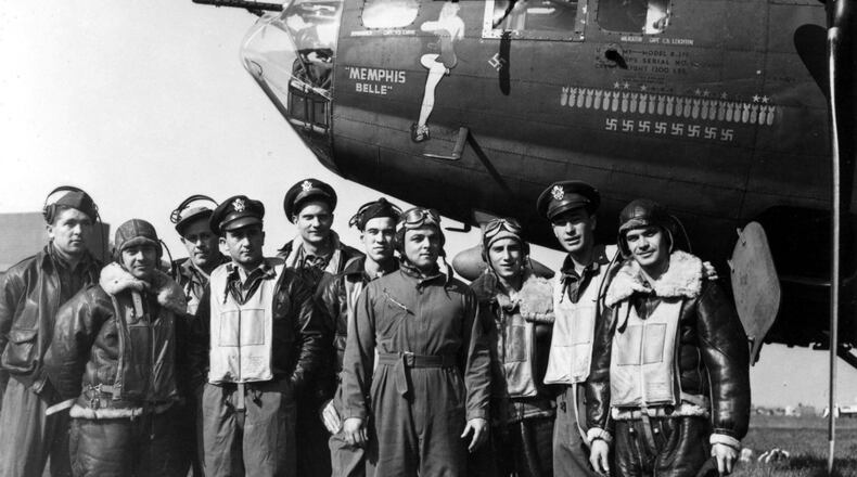 The B-17 “Memphis Belle” and crew. (U.S. Air Force photo)