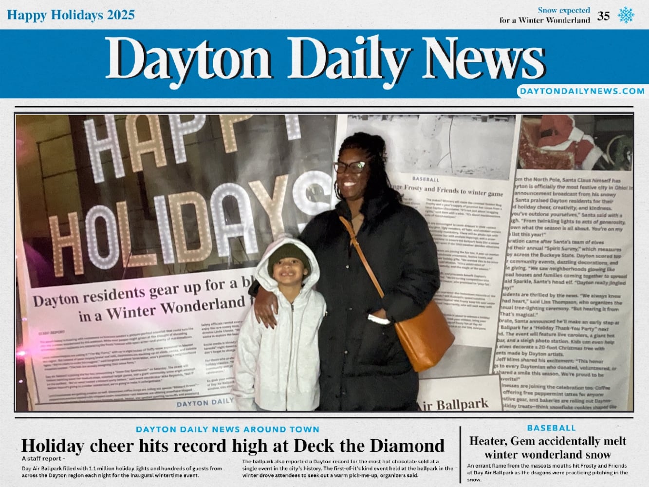 "Front Page News" photo booth photos from Deck the Diamond