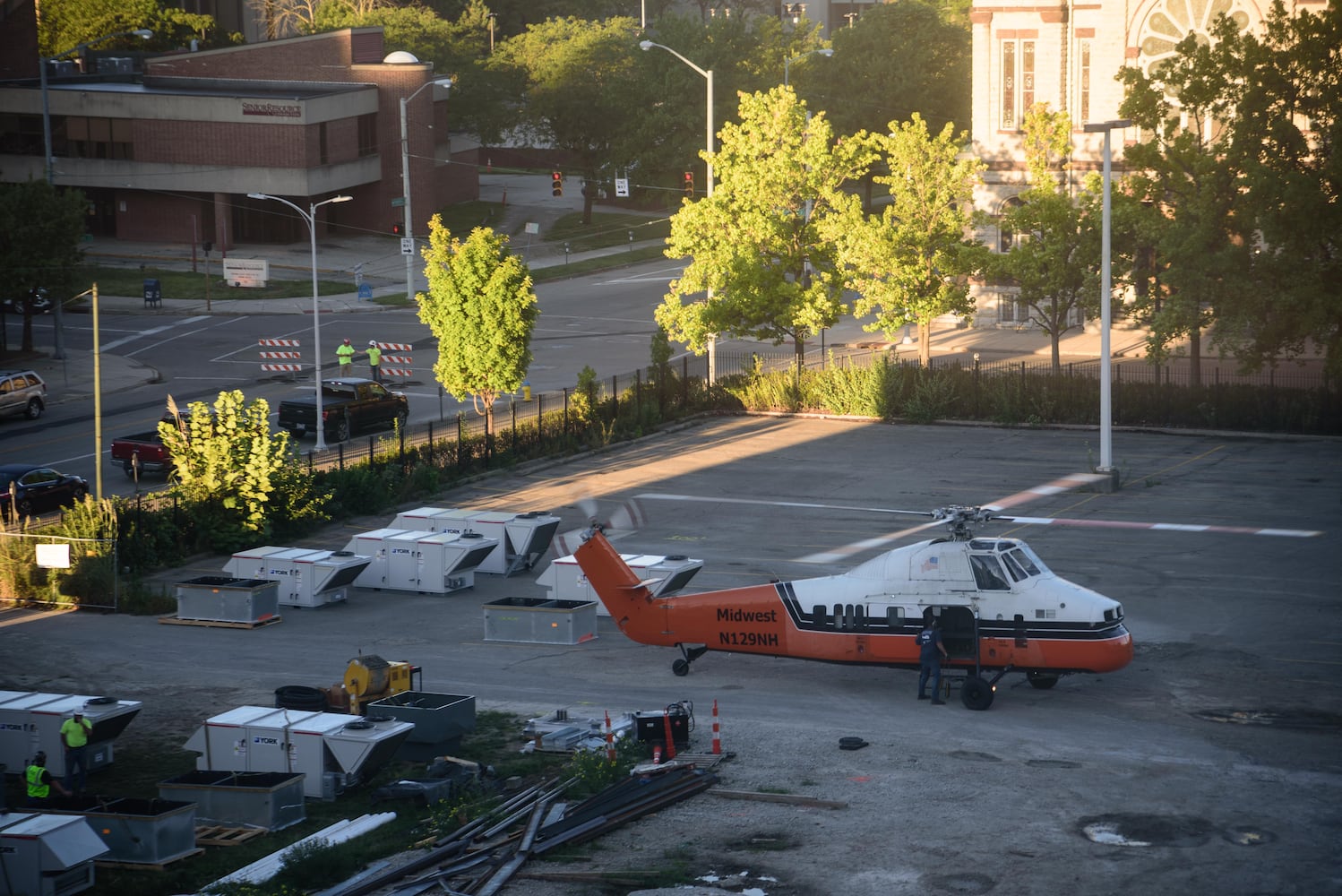 PHOTOS: Dayton Arcade helicopter delivery