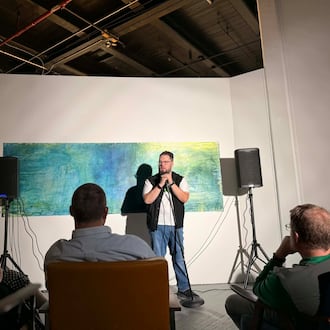 Mike Shea performs at the Dana L. Wiley Gallery inside Front Street. RACHEL NICOLE PETERS/CONTRIBUTED