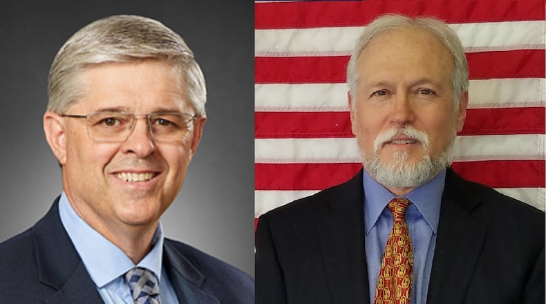 Dr. Kevin Sharrett (left) and Dr. Steve Bujenovic vie for the Greene County Coroner seat.