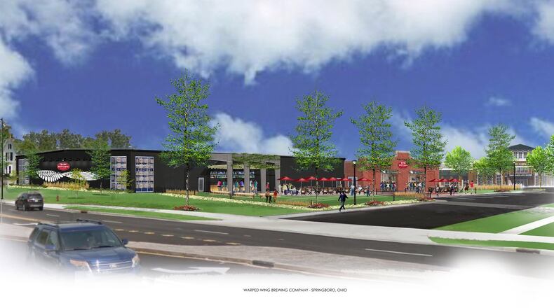 The Warped Wing Brewing Company Barrel Room & Smokery at Wright Station in Springboro will sit near Ohio 73. CONTRIBUTED