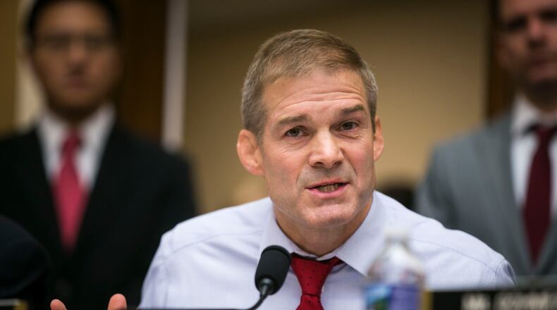 FILE -- Rep. Jim Jordan (R-Urbana). A news report accusing Jordan of ignoring accusations of sexual abuse as a wrestling coach at Ohio State University has left a cloud over the powerful congressman as conservative activists put him forward as potentially the next speaker of the House. (Al Drago/The New York Times)