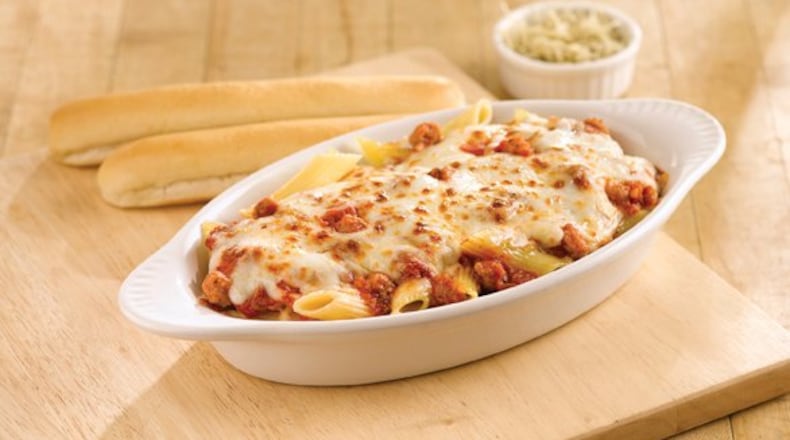 The Classic Cheesy Baked Ziti from Fazoli's.