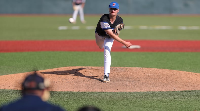 Greeneview High School junior Landon Gardner delivers a pitch during their Division III regional final game against Heath on Friday, June 2 at Wright State University's Nischwitz Stadium in Fairborn. CONTRIBUTED PHOTO BY MICHAEL COOPER