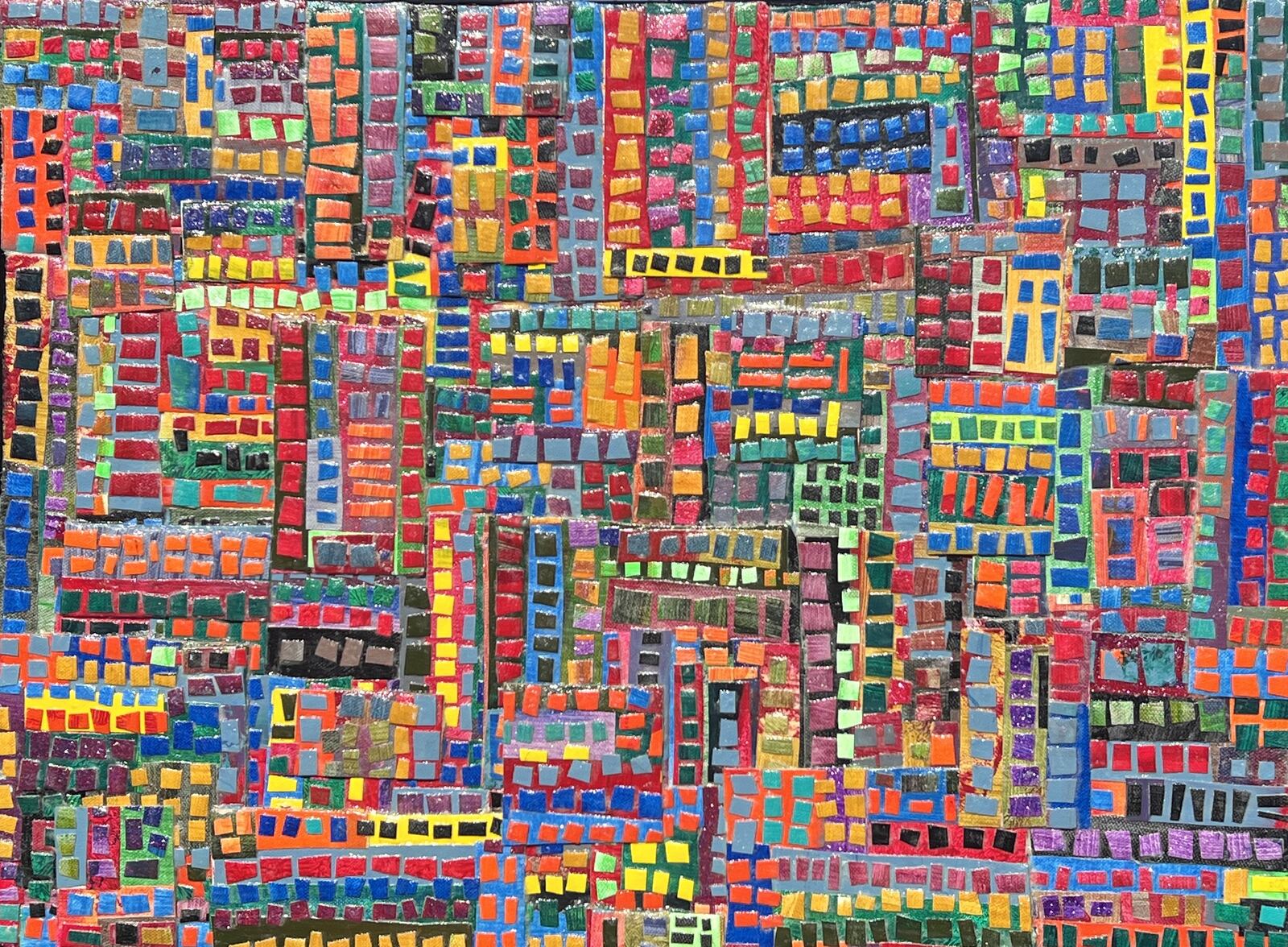 Joy Hoop, "Wrong Side of Town", Mixed media on canvas, 2025