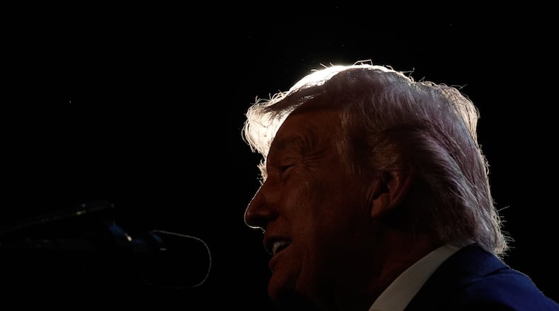 President Donald Trump speaks at the Republican Members Issues Conference, Monday, March 9, 2026, at Trump National Doral Miami in Doral, Fla. (AP Photo/Mark Schiefelbein)
