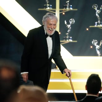 FILE - Dick Van Dyke accepts the award for outstanding guest performance in a daytime drama series for "Days of our Lives" during the 51st Daytime Emmy Awards on Friday, June 7, 2024, at the Westin Bonaventure in Los Angeles.(AP Photo/Chris Pizzello, File)