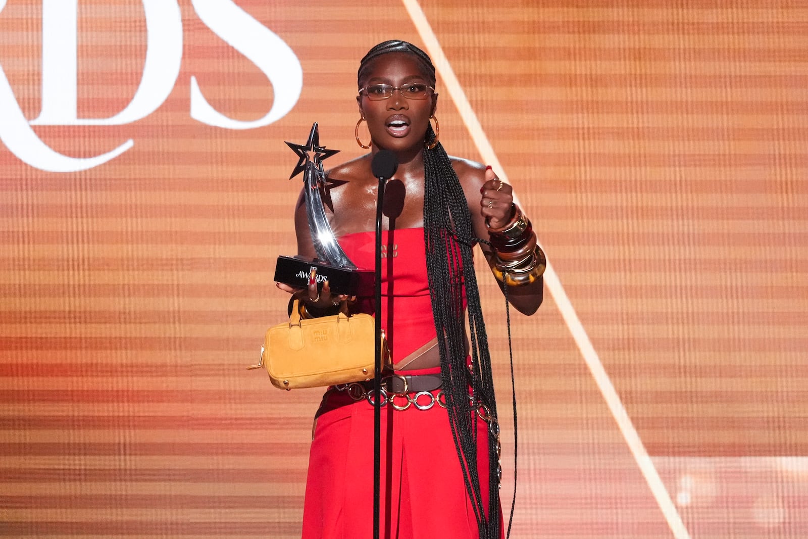 Doechii accepts the award for best female hip hop artist during the BET Awards on Monday, June 9, 2025, at the Peacock Theater in Los Angeles. (AP Photo/Chris Pizzello)