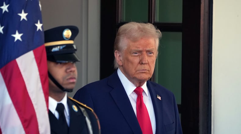 President Donald Trump greets President Volodymyr Zelenskyy of Ukraine at the White House on Friday, Feb. 28, 2025. They are expected to to seal an agreement handing over rare mineral rights to the United States even as the new American administration pursues a separate deal to end Russia’s war on Ukraine. (Eric Lee/The New York Times)