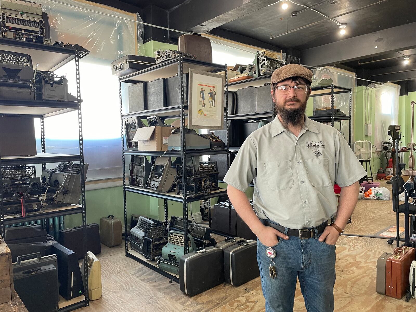 TB Writers Plus is a typewriter sales and repair shop located in the Davis-Linden Building at 400 Linden Ave. in Dayton. Pictured is owner Trevor Brumfield. NATALIE JONES/STAFF