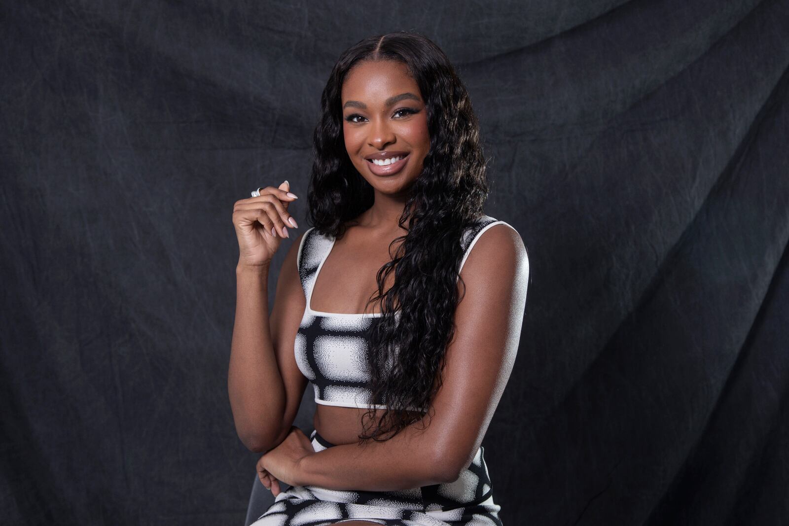 Coco Jones poses for a portrait on Monday, April 21, 2025, in New York. (Photo by Andy Kropa/Invision/AP)