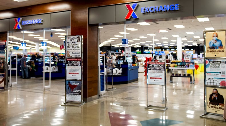 Department of Defense civilian employees are now able to shop at the base Exchange, use Army & Air Force Exchange services, such as the barbershop and salon, and shop at the AAFES online mall. However, civilians may not purchase alcohol, tobacco or military uniforms. U.S. AIR FORCE PHOTO/WESLEY FARNSWORTH