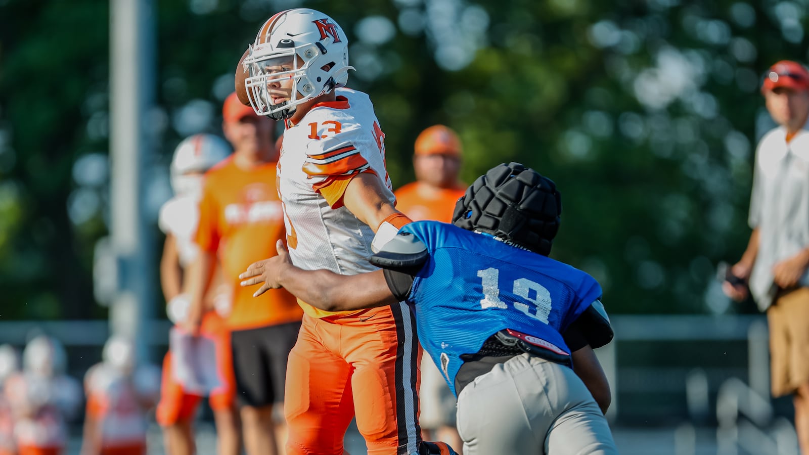 Dunbar, National Trail and Cedarville scrimmaged on Friday, Aug. 9, 2024 in Cedarville. MICHAEL COOPER / CONTRIBUTED
