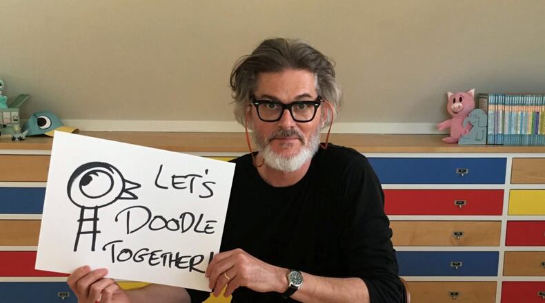 Mo Willems, an award-winning children’s book author and artist, is now offering free lunchtime art classes from his home studio. CONTRIBUTED