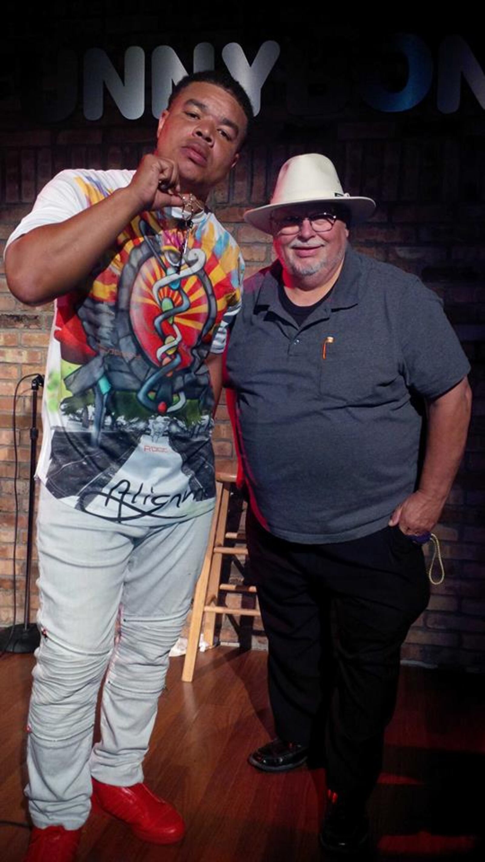 Cal Westray at the Funny Bone with comedian Red Grant. CONTRIBUTED