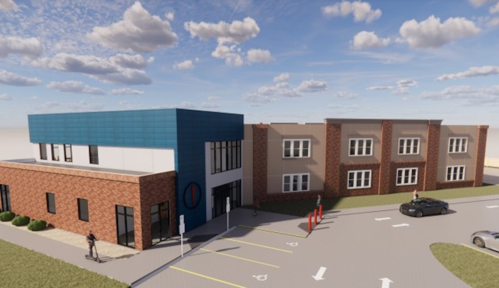 A rendering of the new Liberty High School that is being built at Wayne Avenue and Wyoming Street in Dayton's South Park neighborhood. CONTRIBUTED