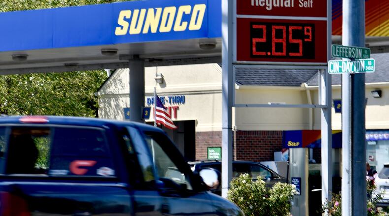 Gas prices should decline after rising during the holidays. Pictured is the Sunoco station on Cincinnati Dayton Road and Lefferson Road In Middletown. NICK GRAHAM/STAFF