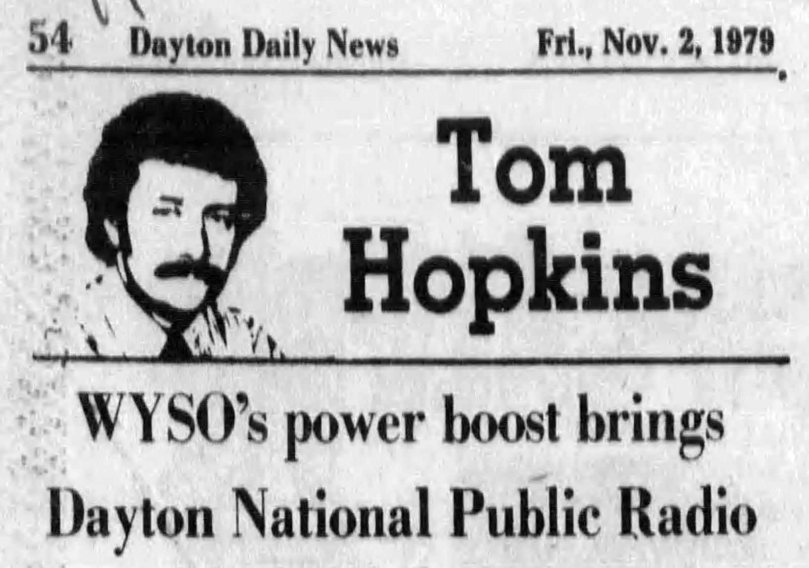 A Dayton Daily News headline about WYSO radio from 1979. DAYTON DAILY NEWS ARCHVIES