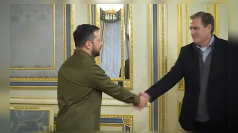 Ukrainian President Volodymyr Zelensky met with U.S. Rep. Mike Turner, R-Dayton, in Kyiv Friday, Oct. 21, 2022.
