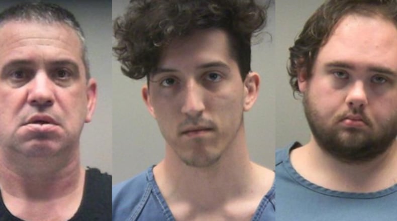 Kenneth Ray Curtis, left, Austin Michael Naas, center, and Matthew Dorian West MONTGOMERY COUNTY PROSECUTOR'S OFFICE