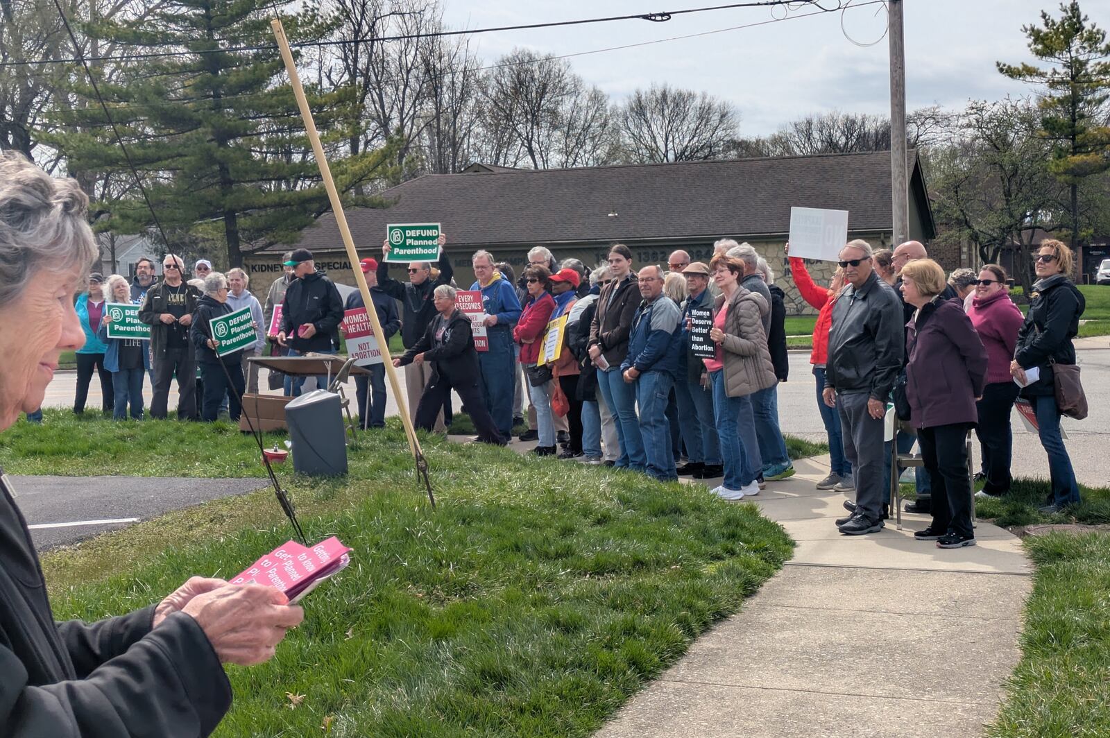 Dayton Right to Life held a rally outside of the Kettering Planned Parenthood, which was previously the Women's Med Center and is now called the Dayton Surgical Center of Planned Parenthood Southwest Ohio after Planned Parenthood acquired the center earlier this year. The rally was held Wednesday, April 2, 2025. The rally and protest against abortion coincided with the U.S. Supreme Court hearing oral arguments in the case Medina v. Planned Parenthood South Atlantic, which is a case stemming from South Carolina about whether or not the government can block any public health care dollars from going to Planned Parenthood, including funds from non-abortion uses. SAM WILDOW/STAFF