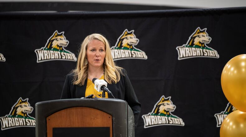 Kari Hoffman was introduced as the new women's basketball coach at Wright State on Friday, May 21, 2021. Erin Pence/Wright State Athletics