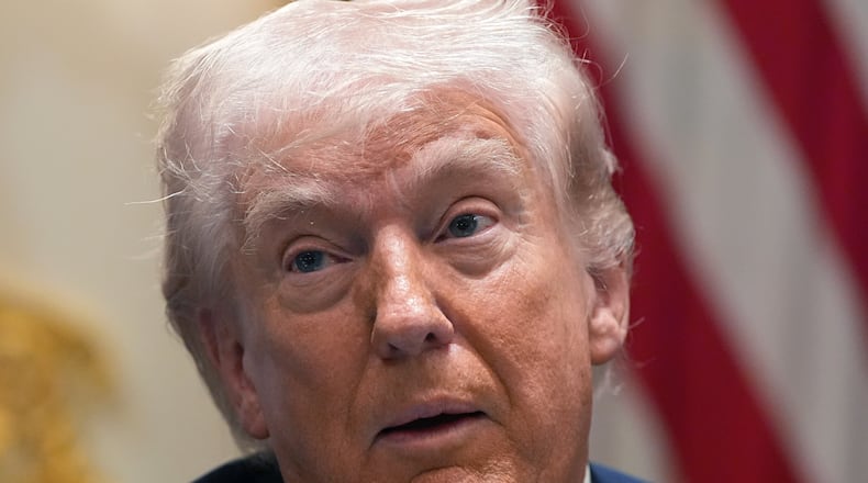 President Donald Trump speaks during a Cabinet meeting at the White House, Thursday, March 26, 2026, in Washington. (AP Photo/Alex Brandon)
