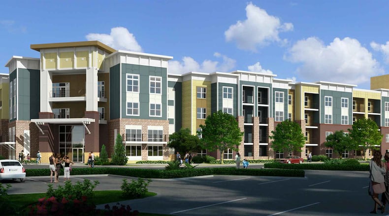 Artist rendering of a 274-unit residential development at Austin Landing.