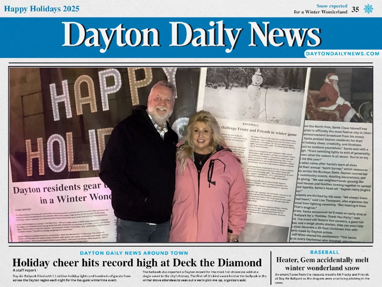 "Front Page News" photo booth photos from Deck the Diamond