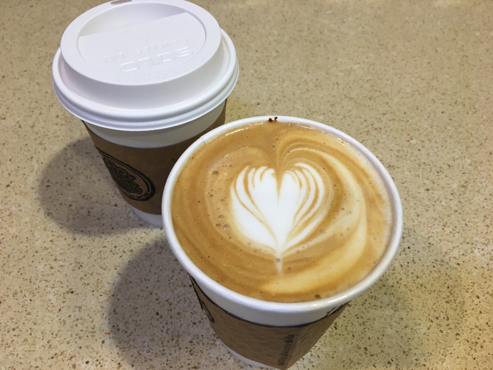 Latte art on the vanilla-cinnamon latte from Tastefully Roasted Coffee