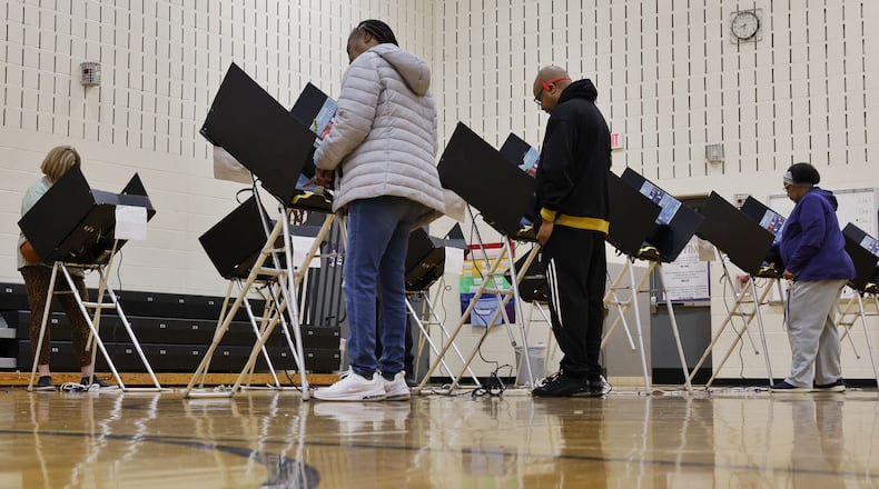 Voters cast their ballots on election day Tuesday, Nov. 7, 2023 at Rosa Parks Elementary School in Middletown. NICK GRAHAM/STAFF