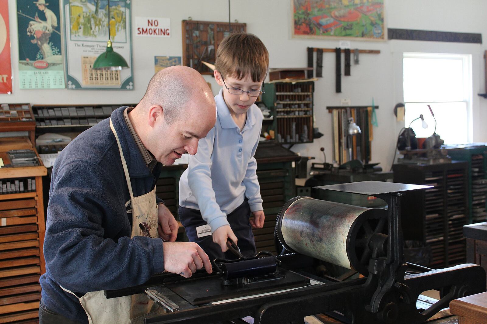 Printing workshops at the Carillon Historical Park Print Shop are offered on Home School Days. CONTRIBUTED