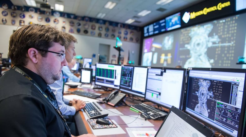 Randy Eckman, a 2008 Wayne High School graduate, supporting a Soyuz docking to the International Space Station. The room will be used to fly Artemis I. Courtesy of Randy Eckman.