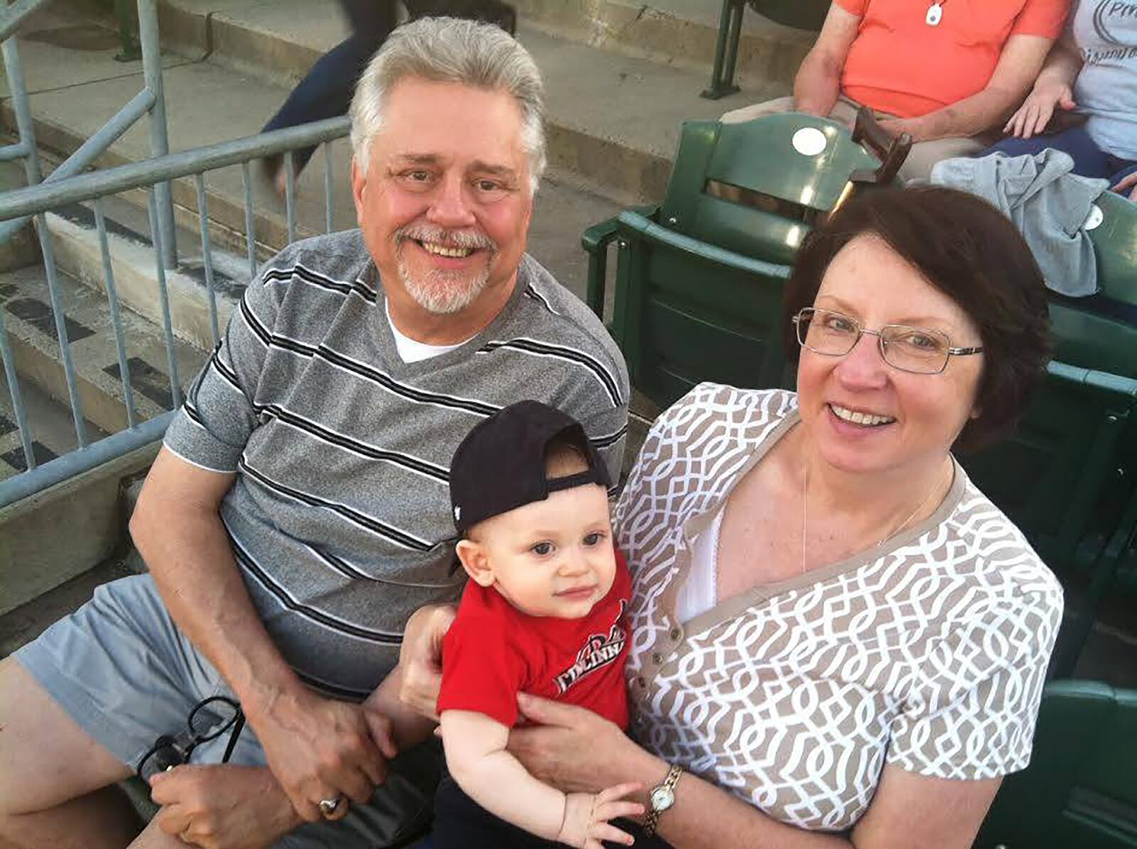 Oberleitner, left, with his wife Marion and grandson Dylan Oberleitner, the oldest of the couple's three grandchildren. Dylan is now 9 years old. CONTRIBUTED
