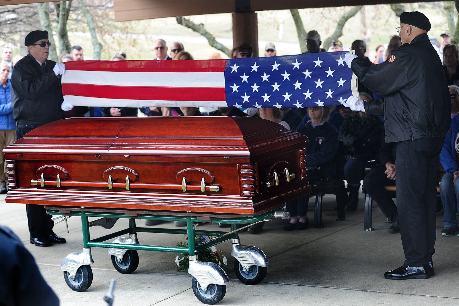 Capt. Leora V. Gray, a Vietnam veteran with no known relatives, was honored Monday, March 4, 2024 at the Dayton National Cemetery. Over one hundred people who did not know her attended to thank her for her service. MARSHALL GORBY\STAFF