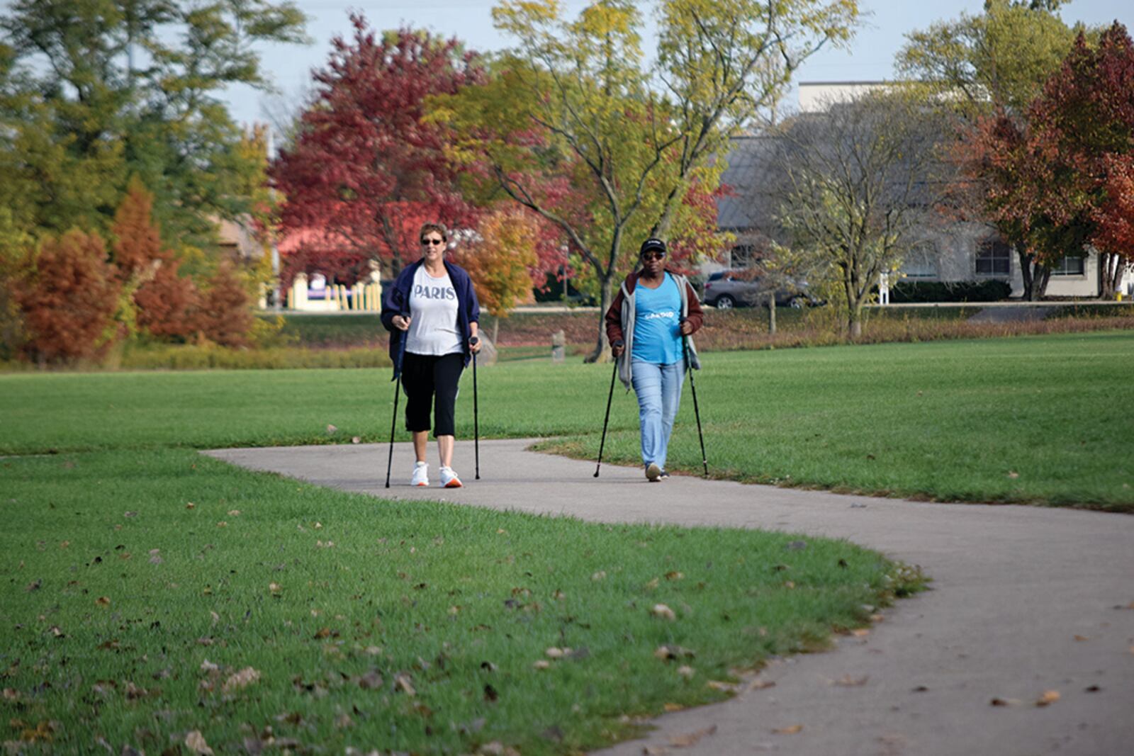 Trail trekking participants at Centerville-Washington Park District's Oak Creek South Park - Contributed