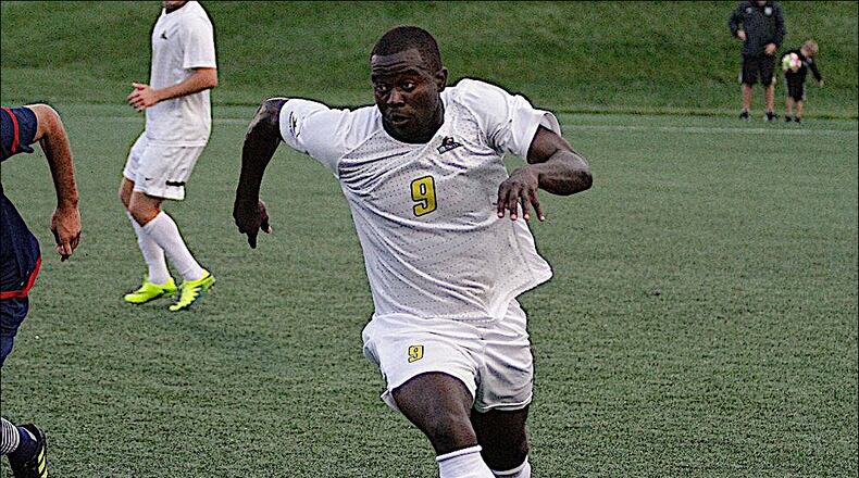 Wright State senior Peguy Ngatcha, the the Horizon League Player of the Year and Offensive Player of the Year.