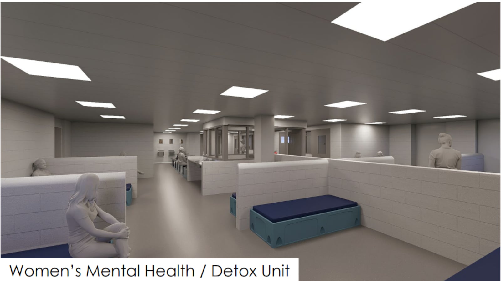 A rendering of the women's mental health unit in Montgomery County Jail. PROVIDED
