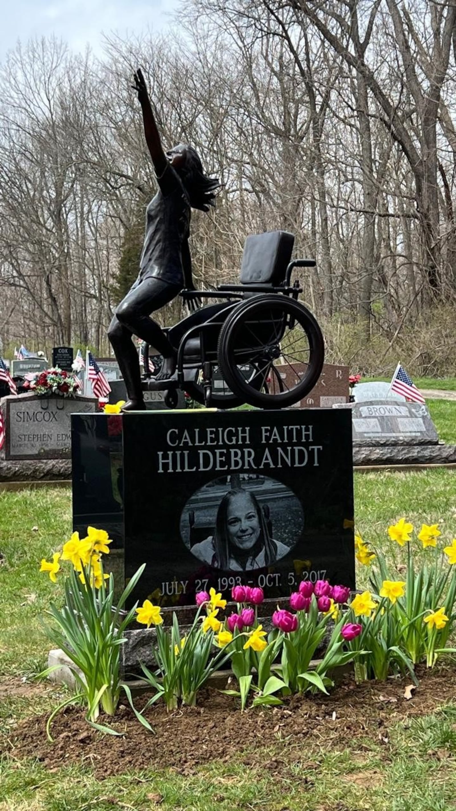 The stirring remembrance that was erected on Caleigh Hildebrandt’s grave in Bellbrook Cemetery a few days ago. CONTRIBUTED