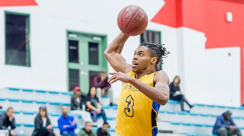 Dayton recruit Jhery Matos plays with Monroe College in 2018. Photo courtesy of Stockton Photos