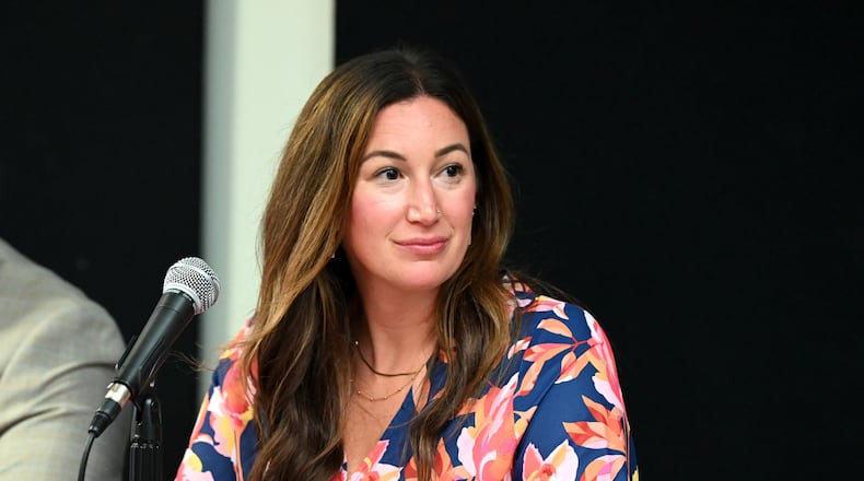 Pictured is Lauren Copas Smallwood during a Sept. 24, 2025, candidates' forum hosted. Following the certification of the Butler County election results, Smallwood was the top vote-getter in the November Hamilton City Council election, and will become vice mayor for the next two years. MICHAEL D. PITMAN/FILE