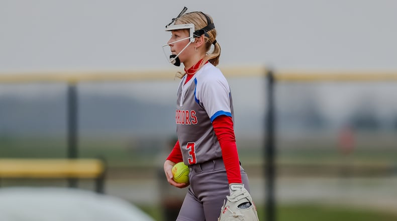 Northwestern High School's Addy Hensley awaits to throw a pitch during their game last season against Shawnee. MICHAEL COOPER / CONTRIBUTED PHOTO