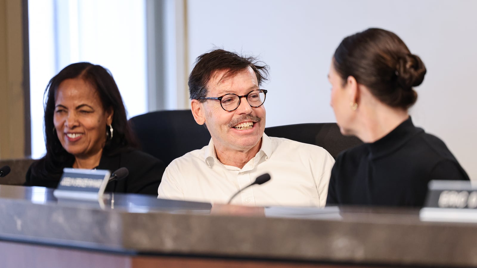 Dayton Public Schools Board of Education member Joe Lacey (center) speaks during a special board meeting on Tuesday, Feb. 3 in Dayton. BRYANT BILLING/STAFF