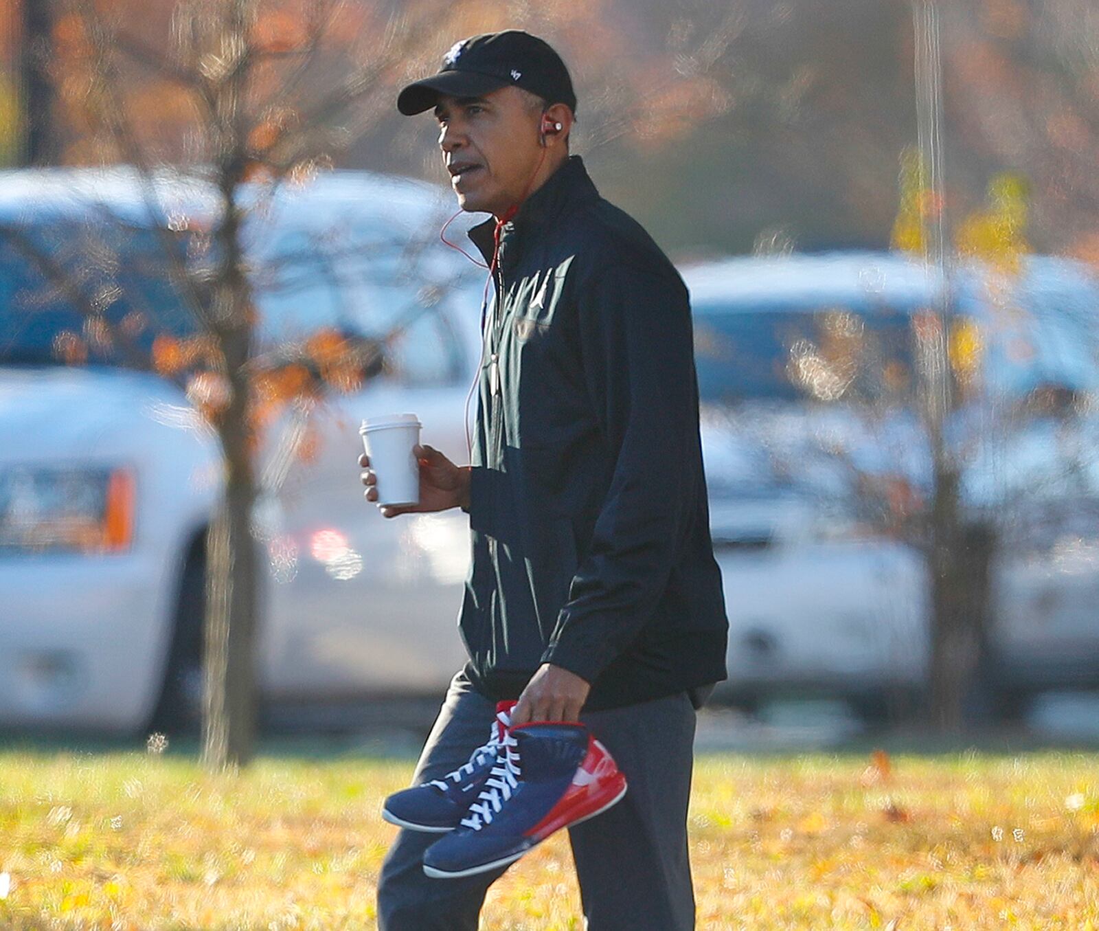 President Barack Obama, wearing his Chicago White Sox baseball cap, is best known for his basketball skills. (AP Photo/Pablo Martinez Monsivais)