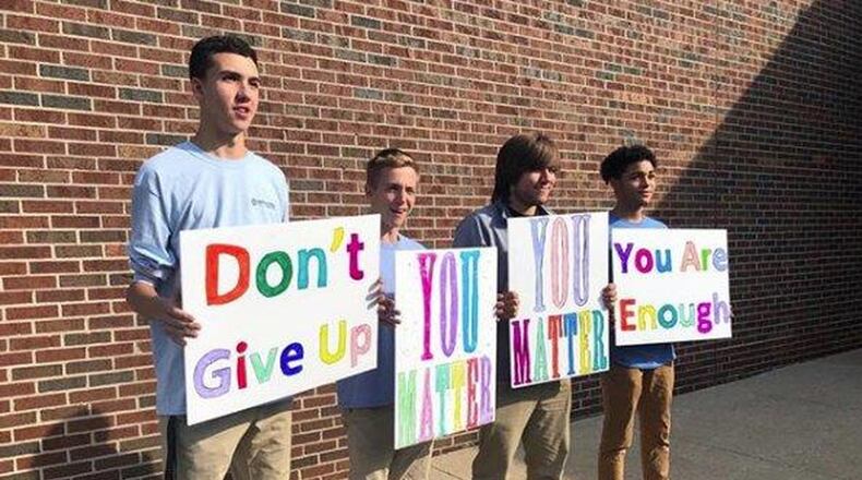 Chief Alan Hill of Oakwood’s Public Safety Department told council on Monday that the actions of 2 detectives and a student at Oakwood Junior High School helped save the life of a student from another part of Ohio on Dec. 11. Pictured are Ohio Hi-Point Allied Health and Nursing and Multimedia Marketing students that collaborated on a video project for National Suicide Prevention Month.