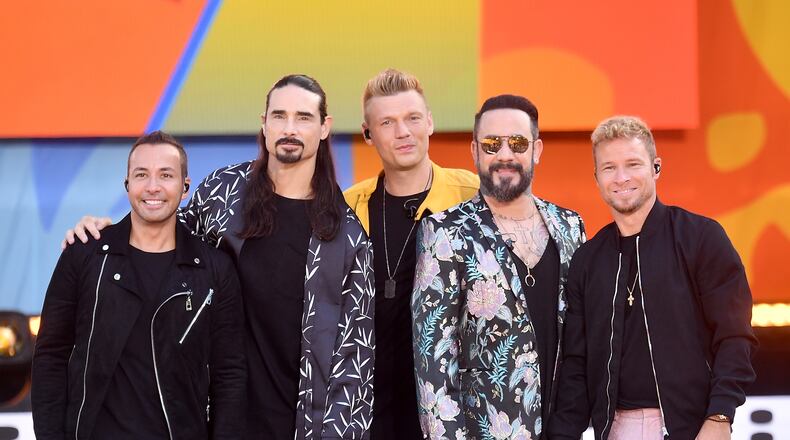 NEW YORK, NY - JULY 13: (L-R) Howie D., Kevin Richardson, Nick Carter, AJ McLean and Brian Littrell of the Backstreet Boys perform on ABC's "Good Morning America" at SummerStage at Rumsey Playfield, Central Park on July 13, 2018 in New York City. (Photo by Michael Loccisano/Getty Images)